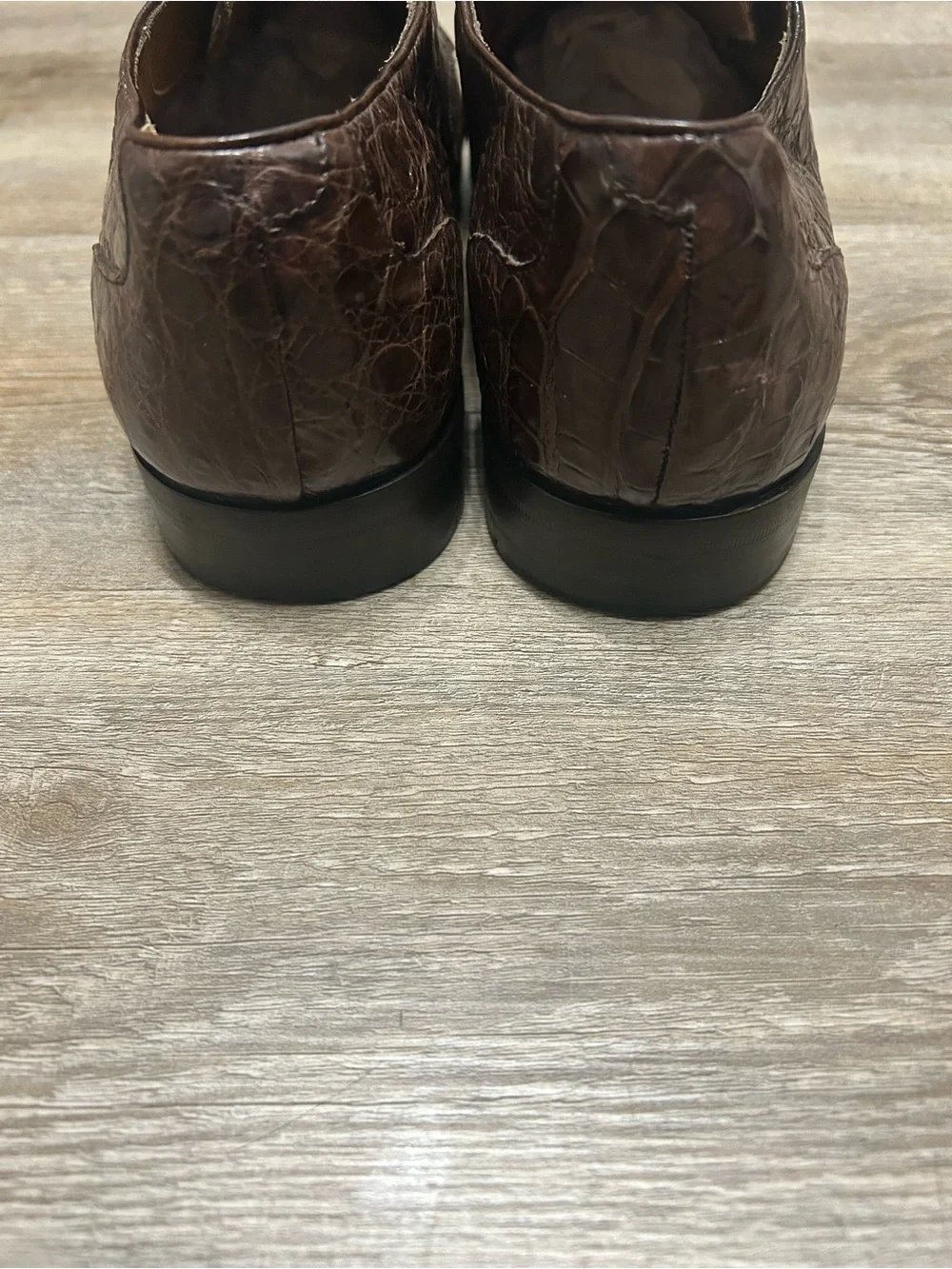 Emling Chasseur Men's Size 41.5 US 8 Crocodile Skin Brown Leather Derby Shoes